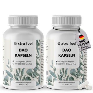 DAO DiAminOxidase capsules - Vegan source from pea sprouts with 300,000 HDU per day
