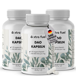 DAO DiAminOxidase capsules - Vegan source from pea sprouts with 300,000 HDU per day