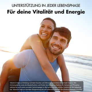 Vitamin D3 + K2 capsules - 20,000 I.U. + 200mcg - highly pure & vegetarian