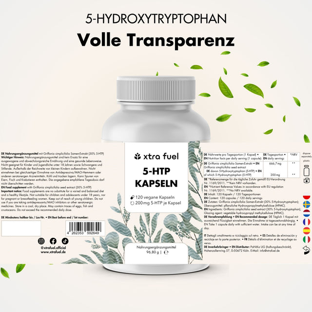 5-HTP 200 - 5-Hydroxytryptophan - 30% extract from Griffonia Simplicifolia