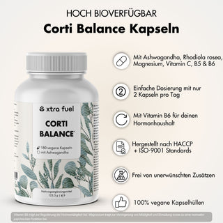 Cortisol capsules* - Corti Balance* - nutrient mix with ashwagandha, rhodiola & vitamin B6