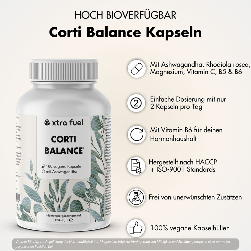 Cortisol capsules* - Corti Balance* - nutrient mix with ashwagandha, rhodiola & vitamin B6