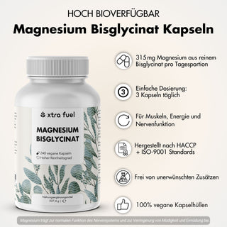 Magnesium bisglycinate - chelate formula with 315 mg elemental magnesium