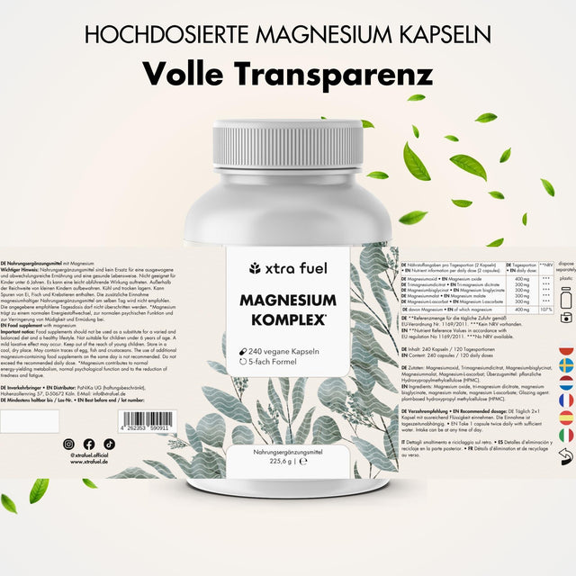 Magnesium complex* - 5-fold formula with 400mg elemental magnesium