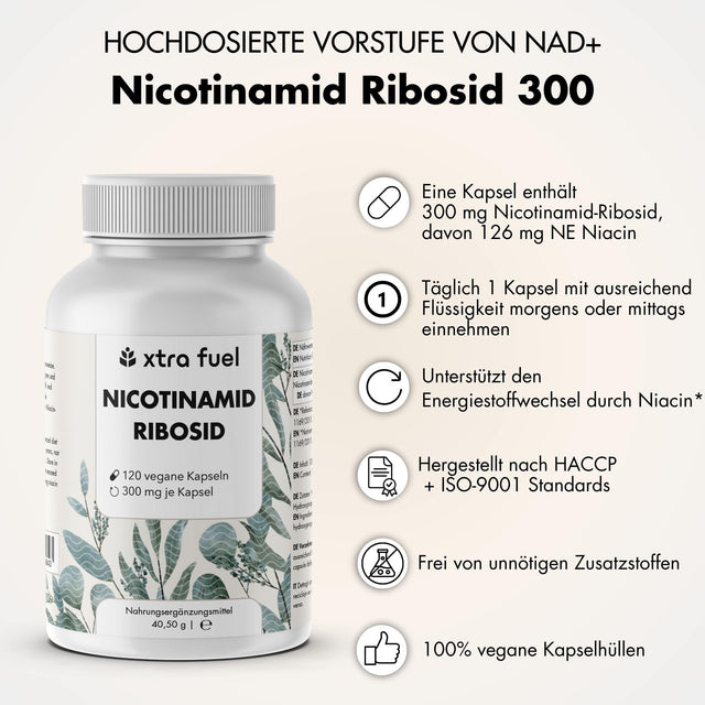 Nicotinamide riboside 300 - NAD+ precursor - niacin for cell energy and vitality*