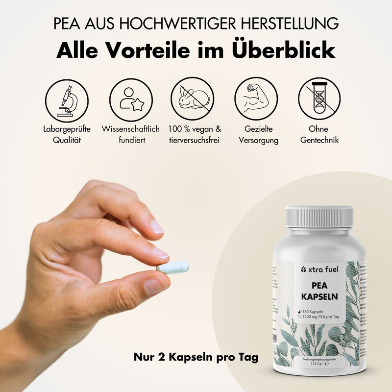 PEA Capsules - Micronized Palmitoylethanolamide - 1200mg per day
