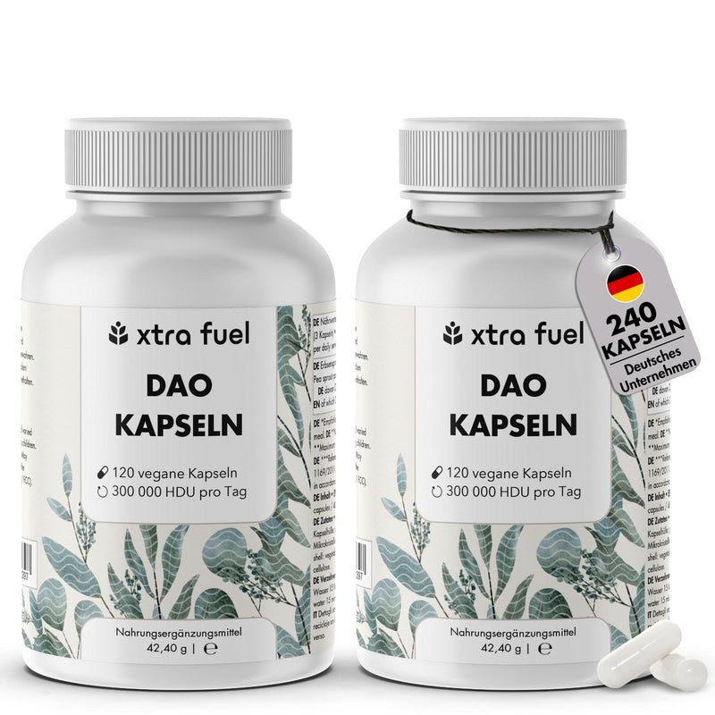 DAO DiAminOxidase capsules - Vegan source from pea sprouts with 300,000 HDU per day