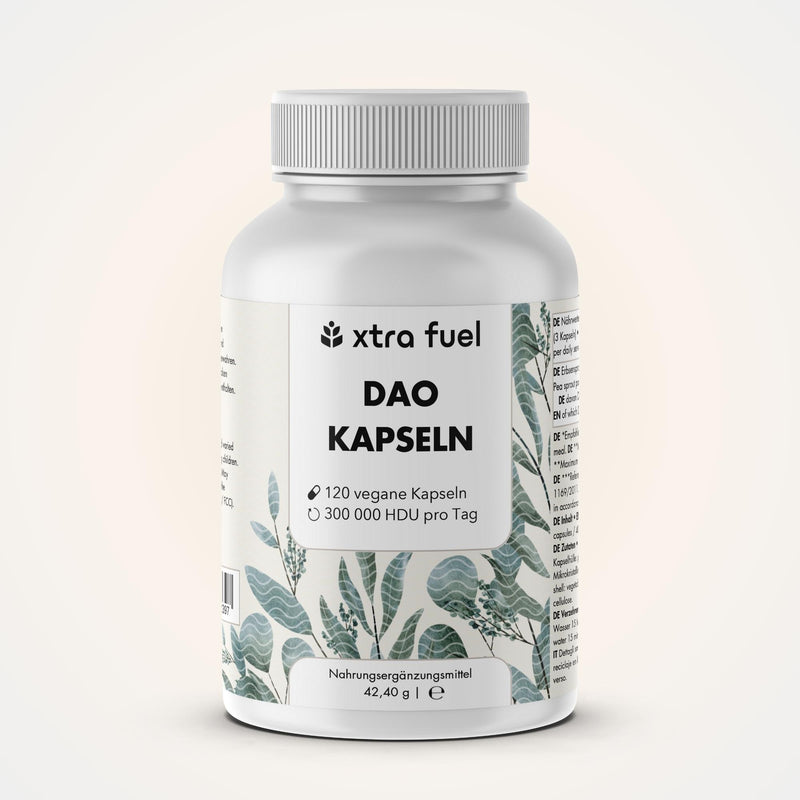 DAO DiAminOxidase capsules - Vegan source from pea sprouts with 300,000 HDU per day
