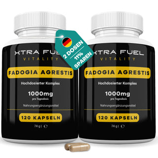 Fadogia Agrestis Kapseln fadogia XTRA FUEL 2x Dosen (240x Kapseln Fadogia)  